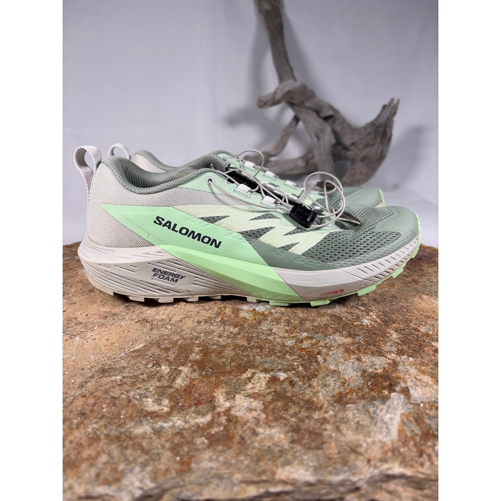 Salomon Sense Ride 5 Trail Running Shoes Green Energy Foam 473141 Womens 9.5